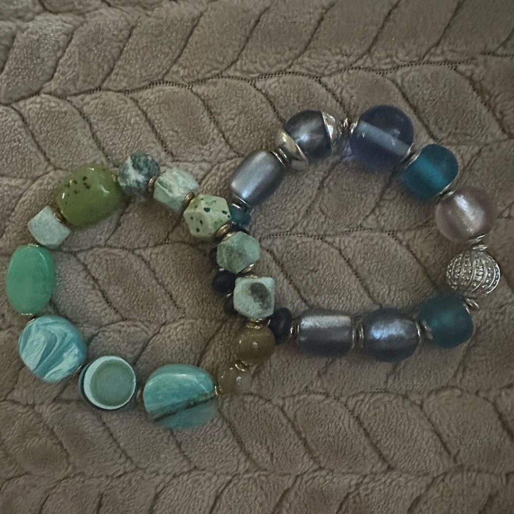 Stone bead bracelets stretch nwot